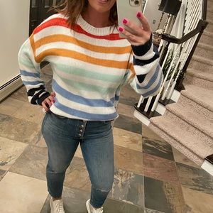 Rainbow slouchy sweater